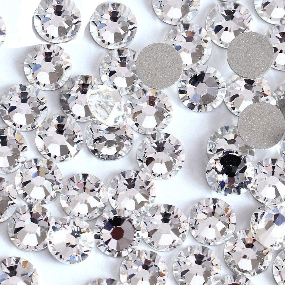  [AUSTRALIA] - Onwon 1440 Pieces SS16 / 4mm Clear Crystal Flat Back Brilliant Round Rhinestones Glass Stones Glitter Gems Transparent Faux Diamond (Clear)