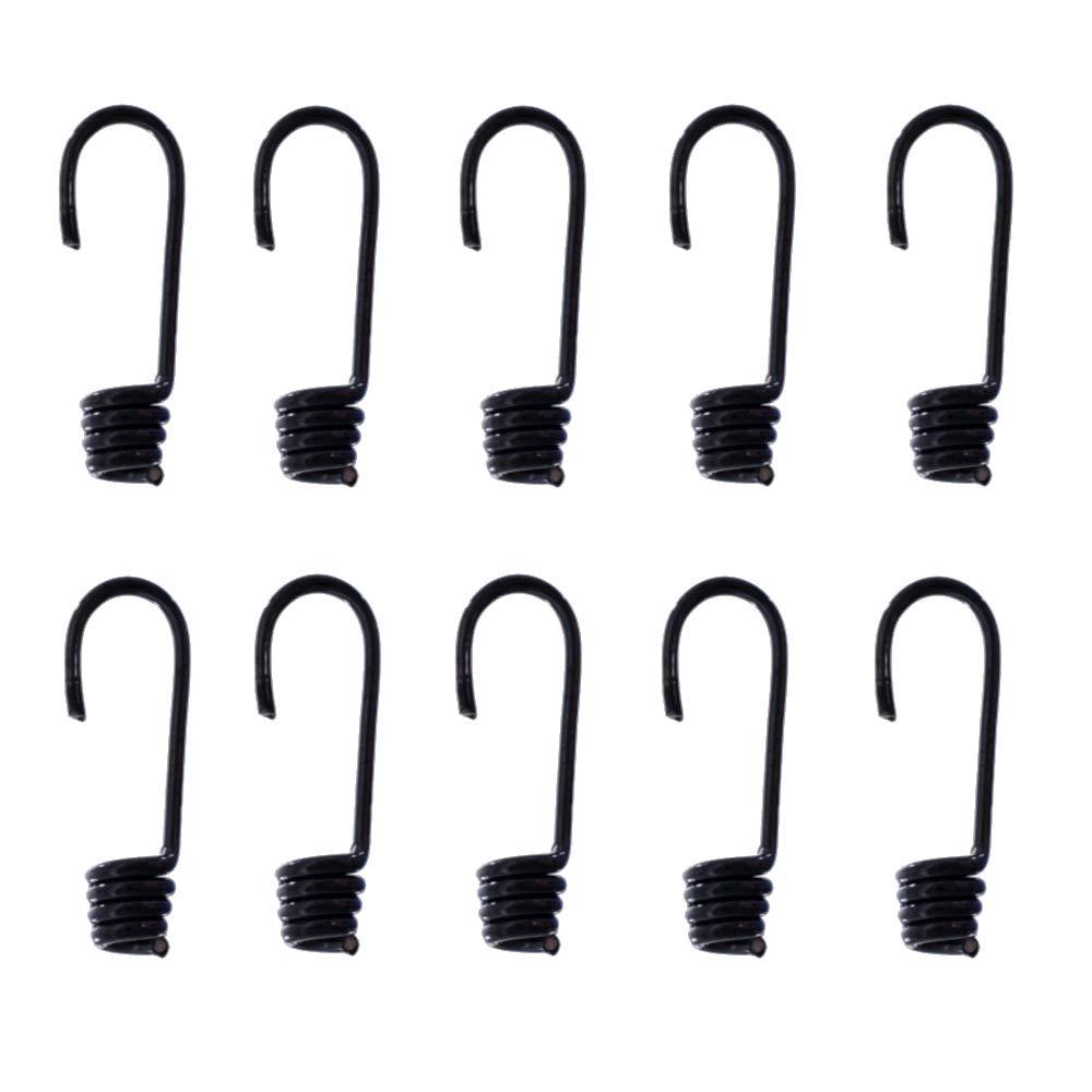  [AUSTRALIA] - 10 Pack of Plastic Coated Spiral Steel Wire Bungee End Cord Hooks for 3/16 Inch Marine Kayak Deck Boat Shock Cord and Elastic Rope Luggage Tie Down Strap DIY (Size 1/4 Inch)
