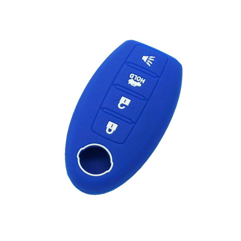  [AUSTRALIA] - SEGADEN Silicone Cover Protector Case Skin Jacket fit for NISSAN 4 Button Smart Remote Key Fob CV2500 Deep Blue
