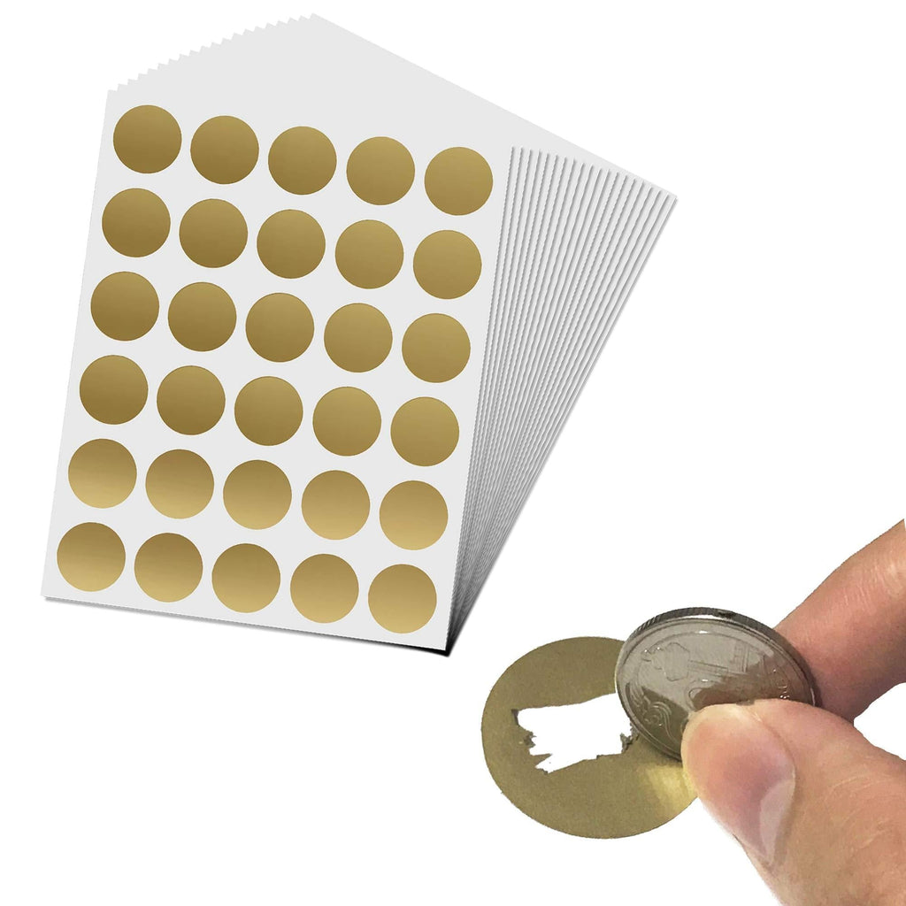 600 Pack, 1" Gold Scratch Off Stickers Labels Round Circle Pack of 600 - LeoForward Australia