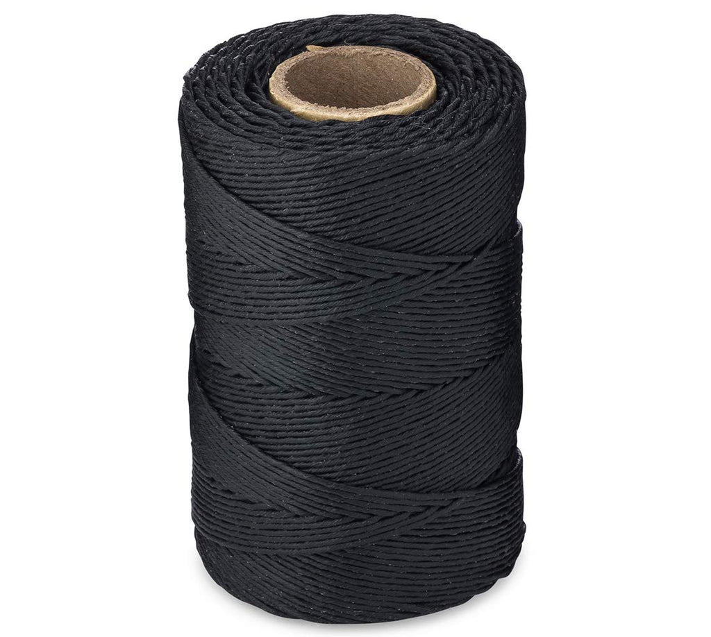  [AUSTRALIA] - Waxed Twine 160 LBS Tensile Strength 1,005 feet roll (335 Yards) | 9-ply | 100% Polyester | Black Cable Tie Down Wax Lacing Cord