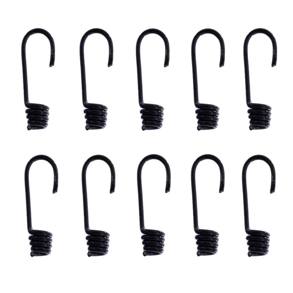  [AUSTRALIA] - West Coast Paracord 10 X 8mm Plastic Coated Bungee Shock Cord Hook Spiral Wire Hooks End