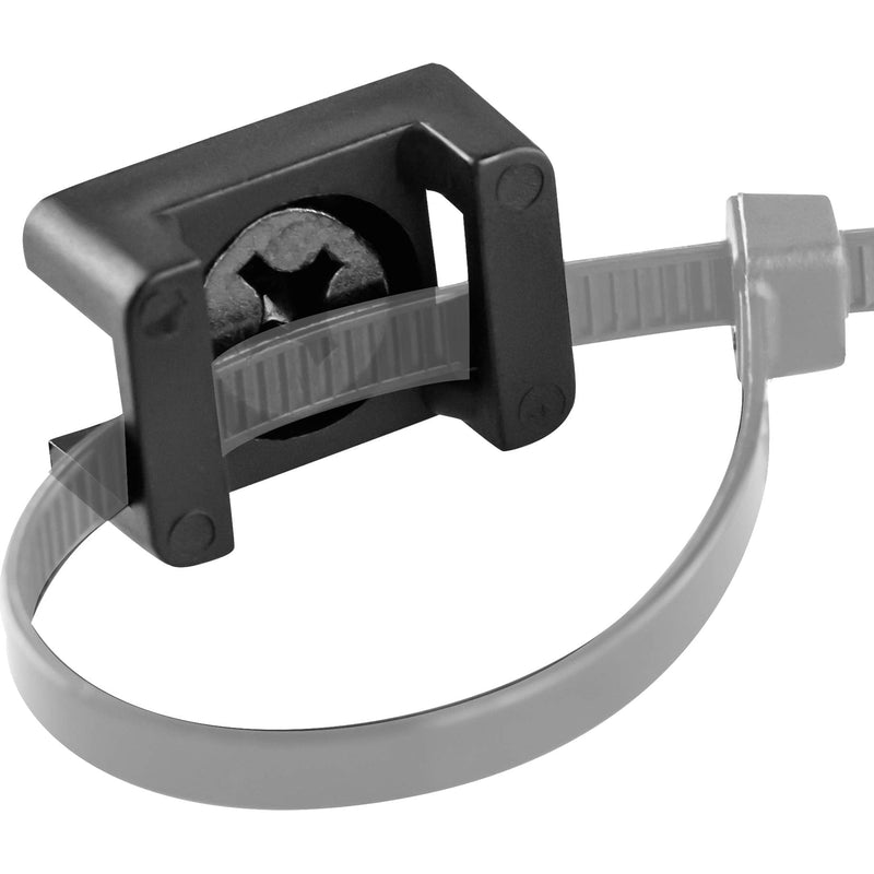  [AUSTRALIA] - Pro-Grade, Slim, 1x .6 Cable Tie Mounts With Screws 100 Pack. High Strength, Black Zip Tie Bases For Wire Management. Permanently Anchor To Wall, Desk or Baseboard. Run Cords at Your Home or Office