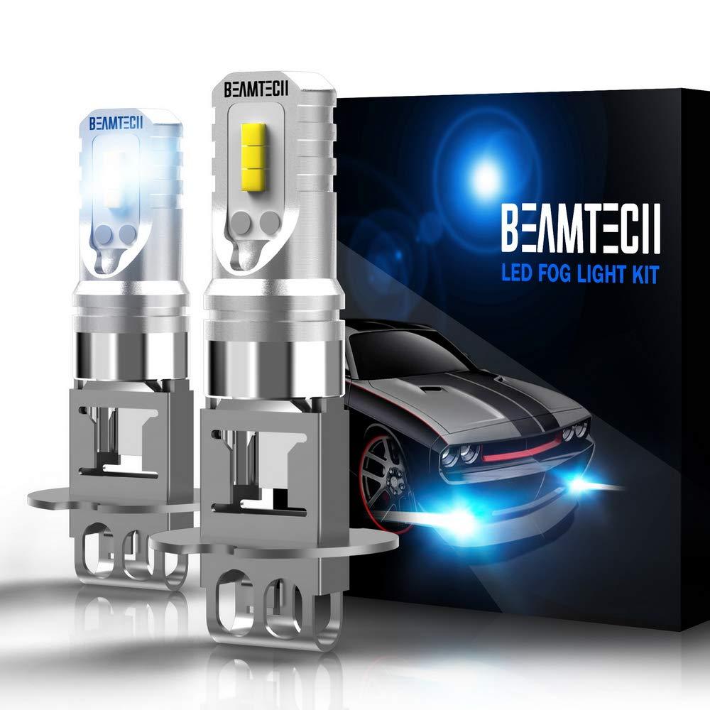 BEAMTECH H3 Led Fog Light Bulb,CSP Chips 800 Lumens 6500K Xenon White Extremely Bright of 2 - LeoForward Australia