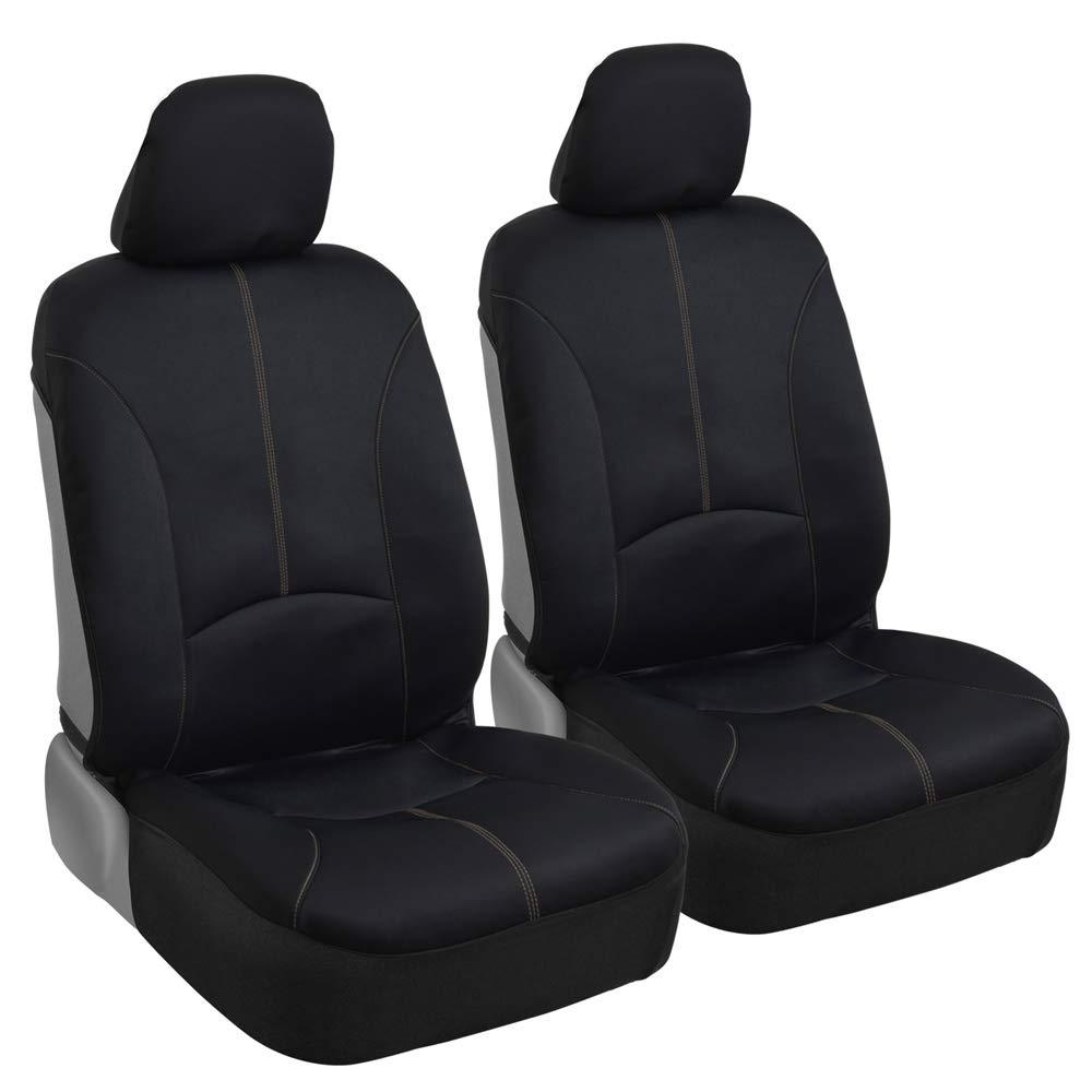  [AUSTRALIA] - BDK Motor Trend Waterproof Car Seat Covers for Front Seats Only – Comfortable Neoprene Protection with Two-Tone Stitching, Easy to Install, Universal Fit for Most Cars Trucks Vans and SUVs Beige Stitching