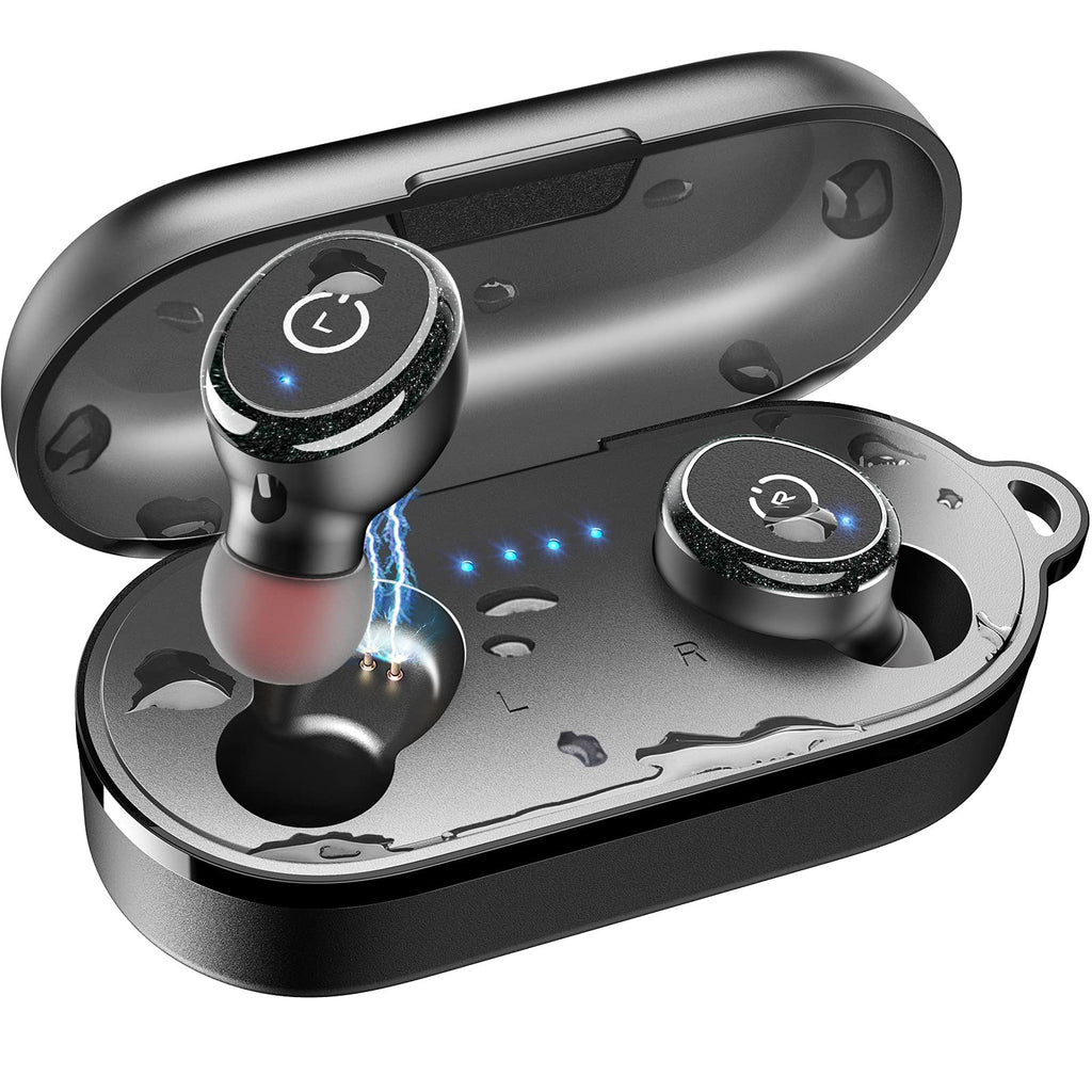  [AUSTRALIA] - TOZO T10 Bluetooth 5.0 Wireless Earbuds with Wireless Charging Case IPX8 Waterproof Stereo Headphones in Ear Built in Mic Headset Premium Sound with Deep Bass for Sport Black 1