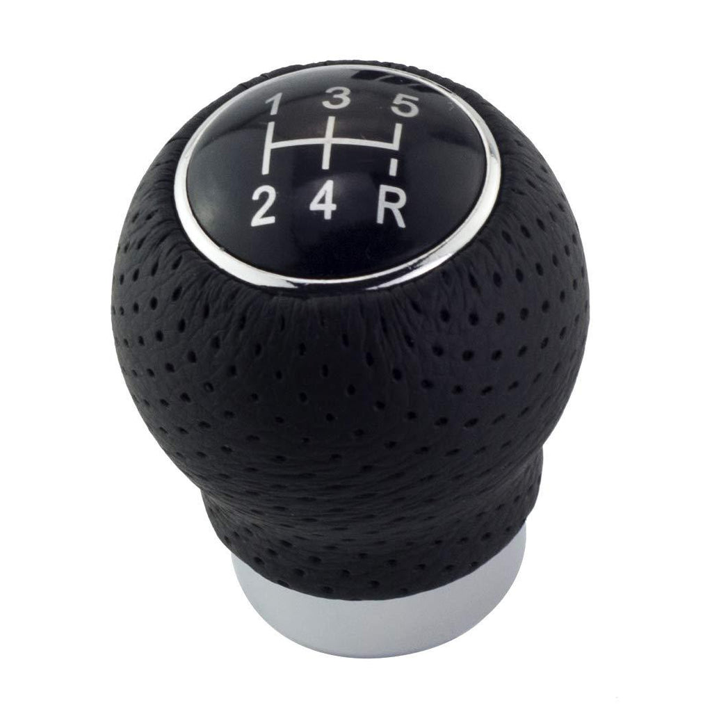  [AUSTRALIA] - Sivcom Leather 5 Speed Shift Knob Universal Gear Shifter Manual Automatic Stick Shift Handle Shifter Knobs Car Vehicles Black