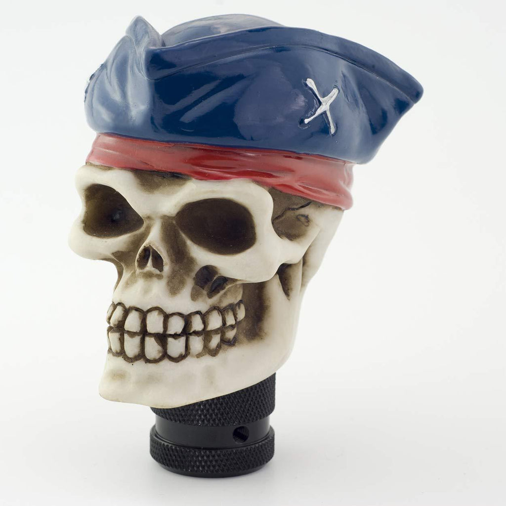  [AUSTRALIA] - Sivcom Blue Hat Pirate Skull Universal Shift Knob Manual Gear Shifter Automatic Stick Shift Handle Shifter Knobs Car Vehicles Blue2