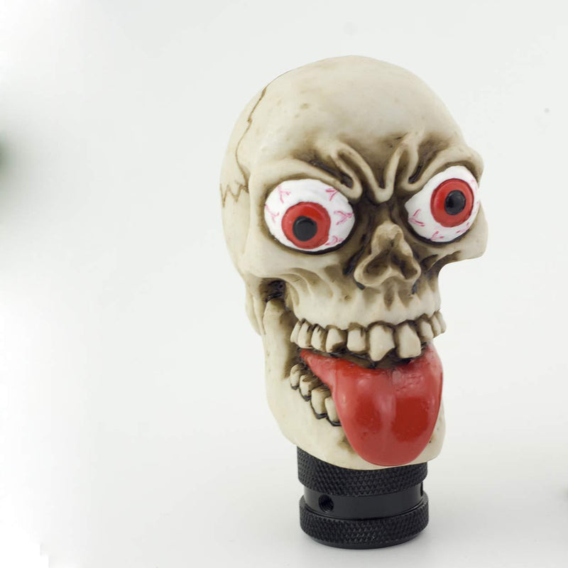  [AUSTRALIA] - Sivcom White Tongue Skull Universal Shift Knob Manual Gear Shifter Automatic Stick Shift Handle Shifter Knobs for Car Vehicles