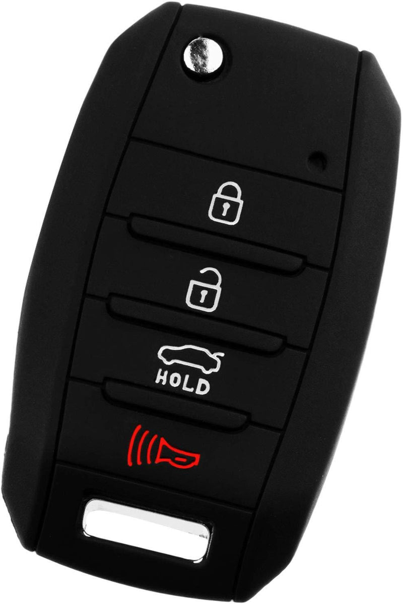  [AUSTRALIA] - KeyGuardz Keyless Entry Remote Car Key Fob Outer Shell Cover Soft Rubber Protective Case For Kia Hyundai OSLOKA-875T, TQ8-RKE-4F19 Black