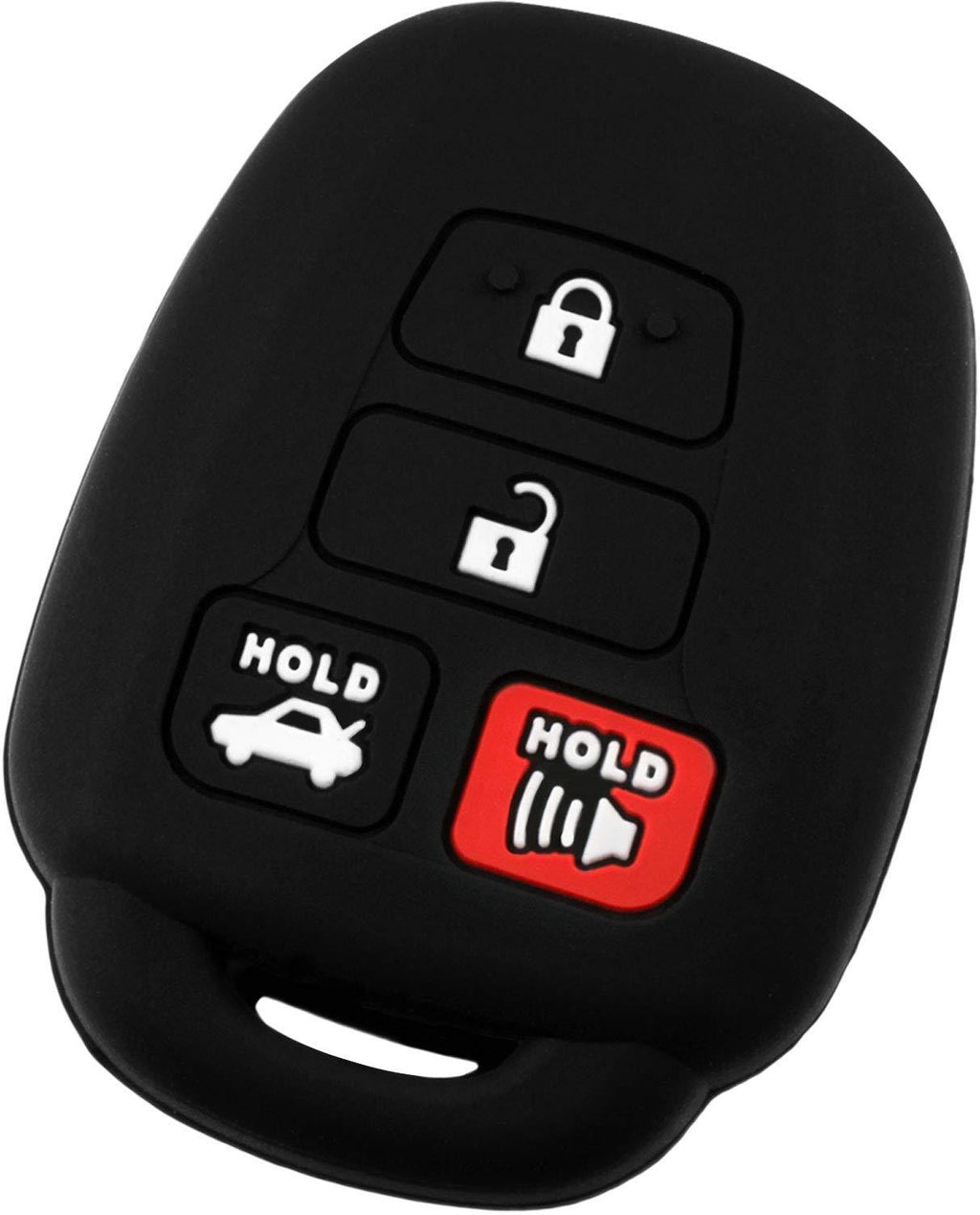  [AUSTRALIA] - KeyGuardz Keyless Entry Remote Car Key Fob Outer Shell Cover Soft Rubber Protective Case for Toyota Camry Corolla Rav4 HYQ12BDM Black
