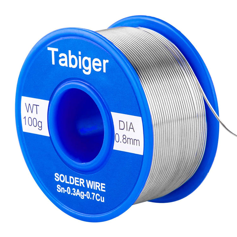  [AUSTRALIA] - Tabiger Solder Wire, 0.8mm Lead Free Solder Wire with Rosin2 Sn97 Cu0.7 Ag0.3, Tin Wire Solder for Electrical Soldering (0.22lbs/ 100g) lead free-1.0mm/100g
