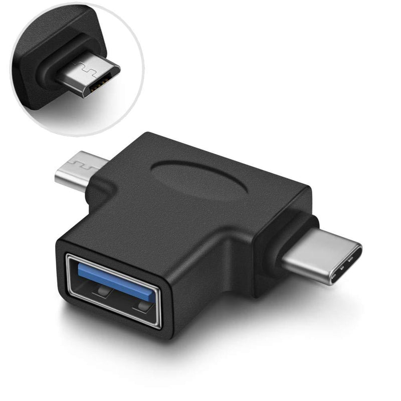  [AUSTRALIA] - 2 in 1 OTG Converter USB 3.0 to Micro USB and Type C Adapter USB3.0 Female to Micro USB Male and USB C Male Connector (1 Pack) 1 Pack