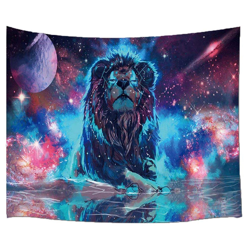  [AUSTRALIA] - Psychedelic Lion Tapestry BJYHIYH Universe Galaxy Tapestry Trippy Space Tapestries Wall Art for Bedroom Living Room Dorm Decor(59.1"×39.4") Galaxy Lion