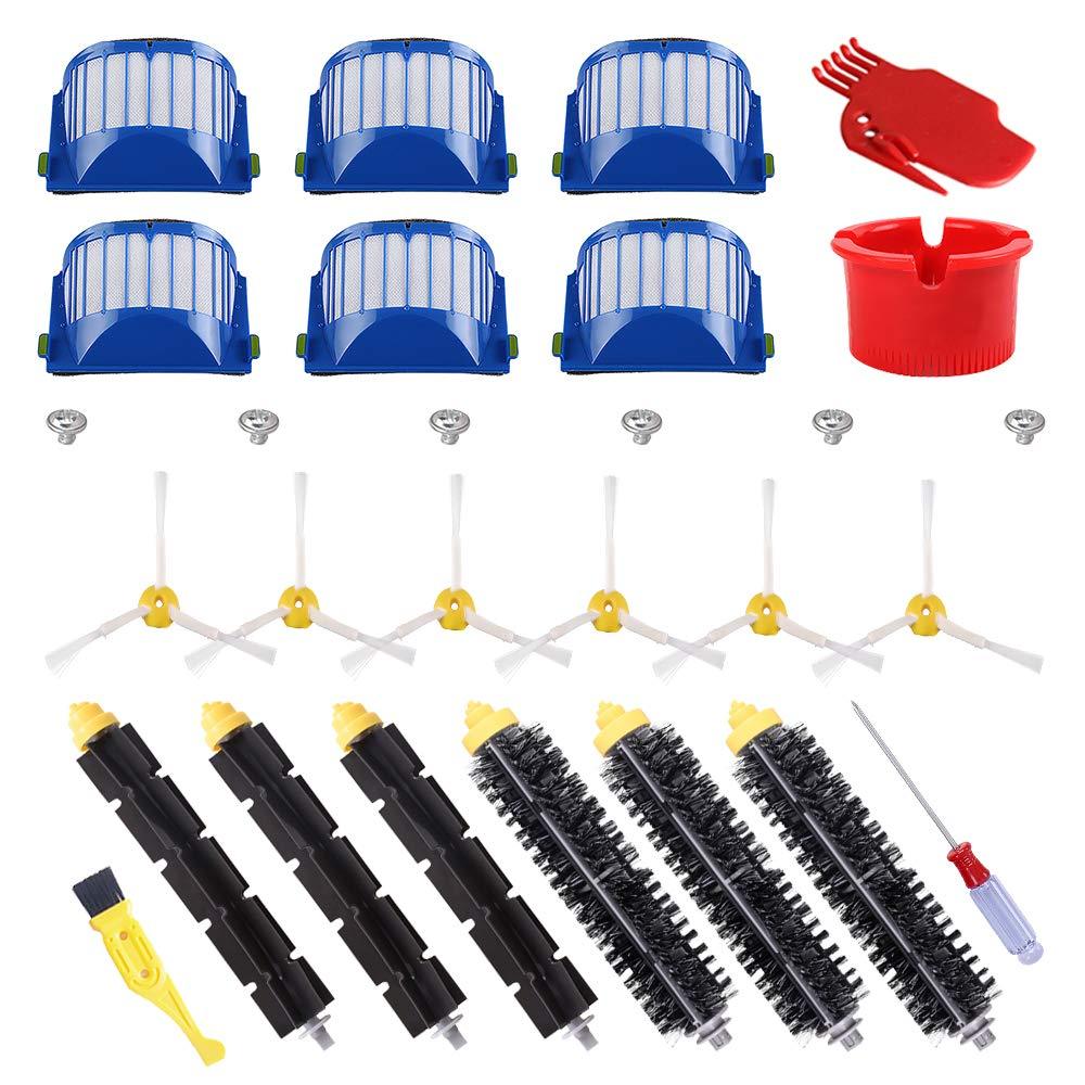 ECOMAID Replacement Parts Kit Bristle & Flexible Beater Brush & Armed-3 Side Brush & Filters for iRobot Roomba 600 Series 614 620 630 650 660 665 690 Vacuum Cleaner Accessory - LeoForward Australia