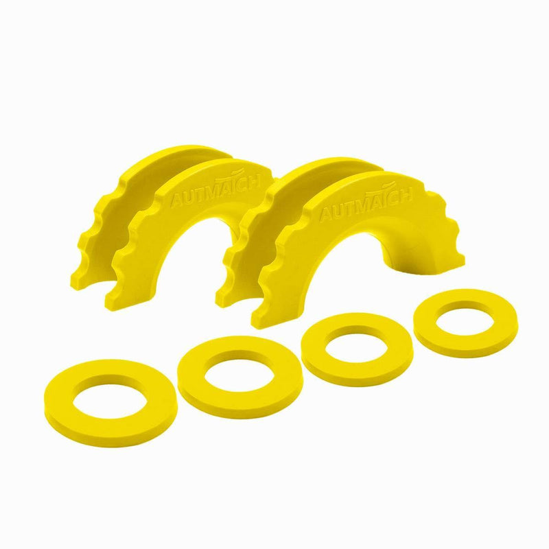  [AUSTRALIA] - AUTMATCH Pack of 2 D-Ring Shackle Isolators Washers Kit 2 Rubber Shackle Isolators and 4 Washers Fits 3/4 Inch Shackle Gear Design Rattling Protection Shackle Cover Yellow Fit To 3/4" Shackle