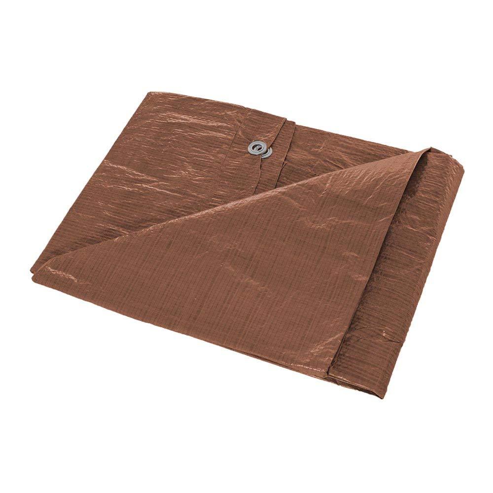  [AUSTRALIA] - (10 Feet x 12 Feet) Waterproof Lightweight Brown Multipurpose Poly Tarp - Woven Polyethylene 10 Feet x 12 Feet