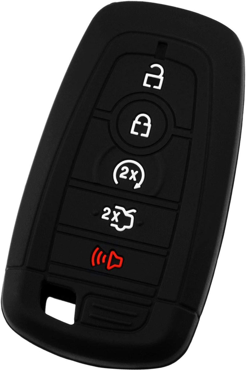  [AUSTRALIA] - KeyGuardz Keyless Entry Remote Car Smart Key Fob Outer Shell Cover Soft Rubber Protective Case for Ford Raptor Explorer Mustang M3N-A2C93142600 Black