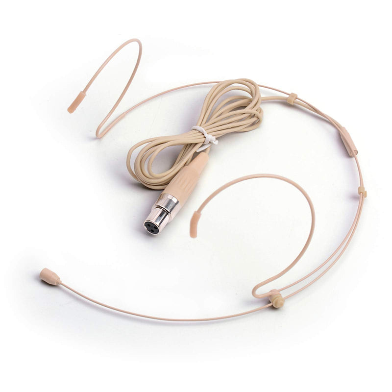  [AUSTRALIA] - Sujeetec Microphone Headset Discreet Headworn Earset Over Ear Mic for AKG Wireless System Bodypack Transmitter, Ideal for Lectures, Live Performance, Theater, Podcasts – Beige Mini XLR TA3F Plug(for AKG Only)