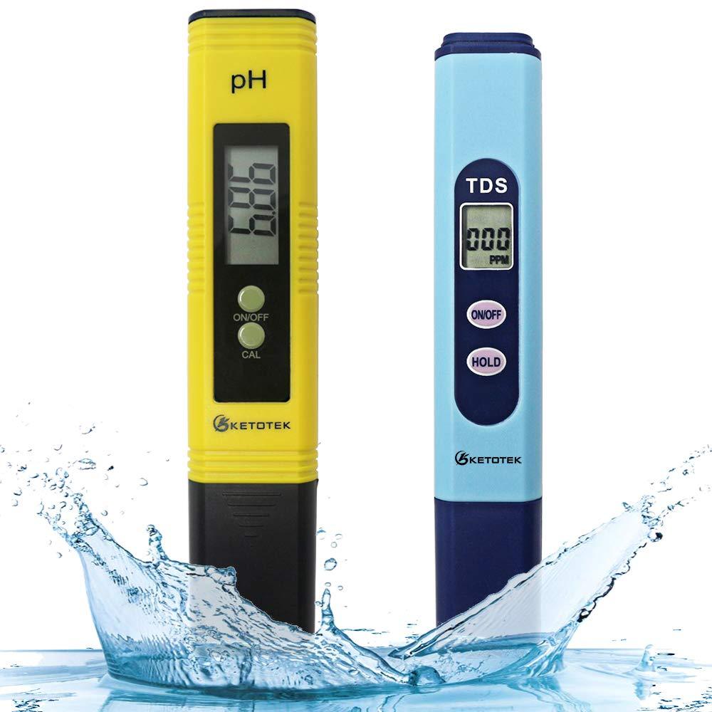 KETOTEK Water Quality Test Meter, PH Meter TDS Meter 2 in 1 Kit with 0-16.00PH and 0-9990 ppm Measure Range for Hydroponics, Aquariums, Drinking Water PH+TDS - LeoForward Australia