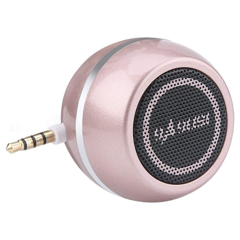  [AUSTRALIA] - Mini Portable Speaker with 3.5mm Aux Input Jack, 3W Mobile Phone Line-in Speaker for iPhone iPad iPod Tablet Cell Phones, Gifting for Girls/Kids, Rose Gold