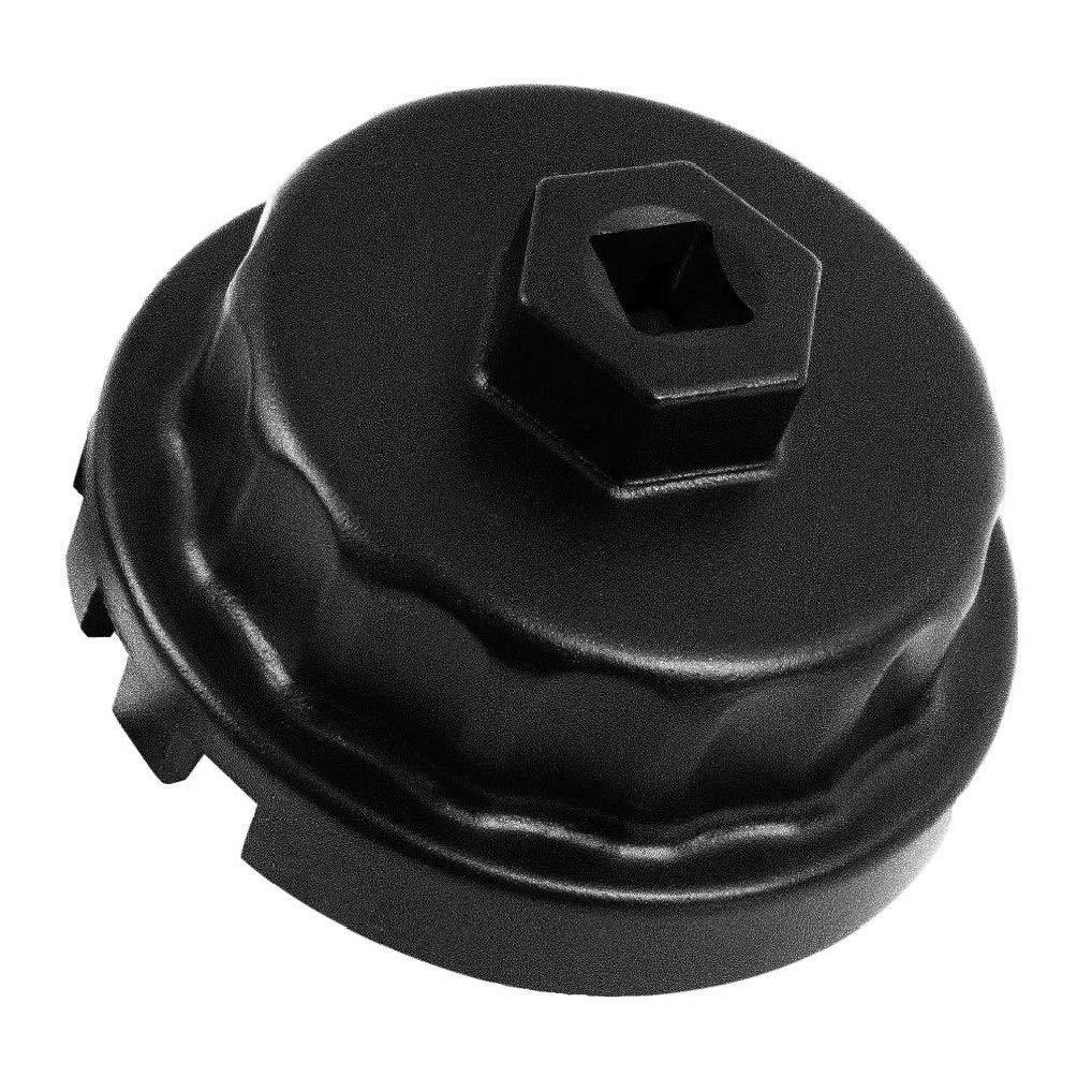  [AUSTRALIA] - Heavy Duty Oil Filter Wrench for Toyota,Lexus,RAV4,Camry,Tundra,Highlander,Sienna and More-Cup Style Oil Filter Cap Removal Socket Tool for 2.5-5.7L Engine with 64mm Cartridge Style Oil Filter Housing