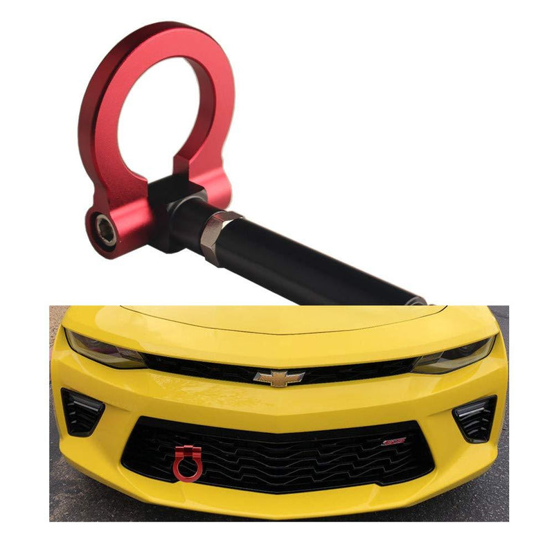  [AUSTRALIA] - DEWHEL JDM Folding Screw On Racing T2 Tow Hooks Front Rear for 2016-up 6th Gen Chevy Camaro (Red) Red