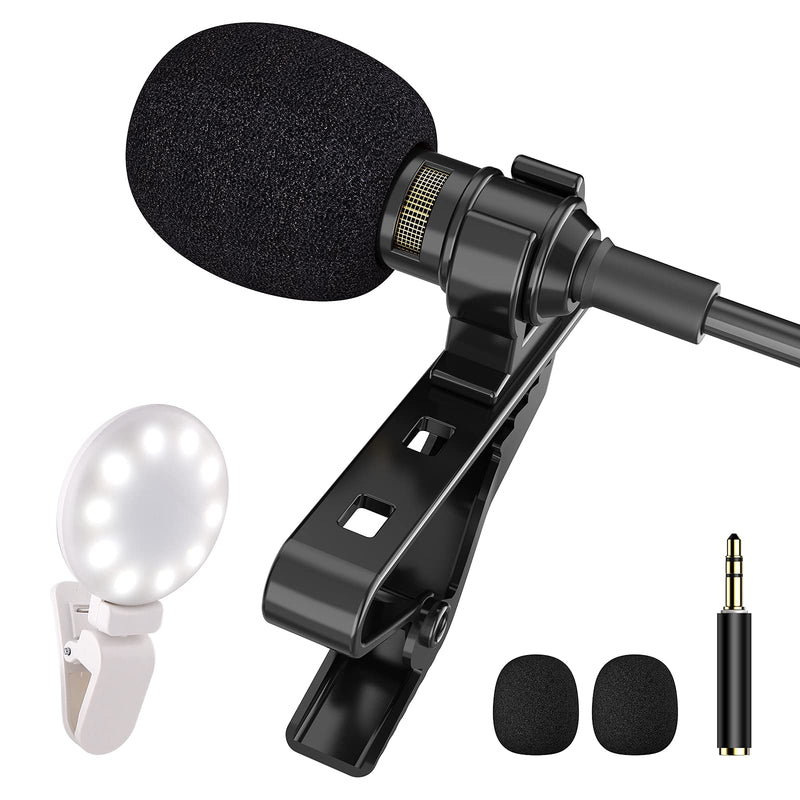 PoP voice 16 Feet Lavalier Lapel Microphone Omnidirectional Condenser Mic with Fill Light - LeoForward Australia
