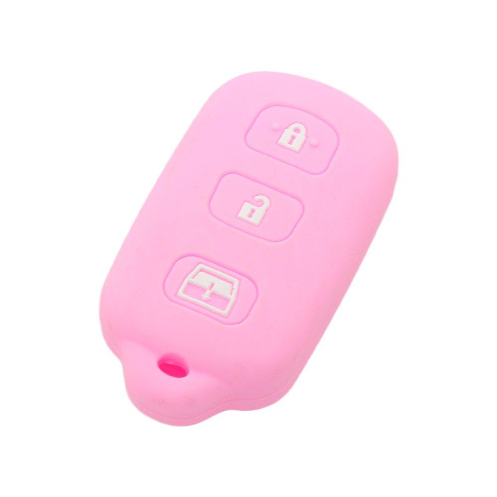  [AUSTRALIA] - SEGADEN Silicone Cover Protector Case Skin Jacket fit for TOYOTA 3+1 Button Remote Key Fob CV2410 Pink