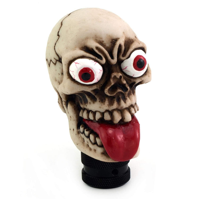  [AUSTRALIA] - Thruifo Skull Gear Car Shift Knob, Funny Style MT Stick Shifter Head Fit Most Manual Automatic Vehicles off-white
