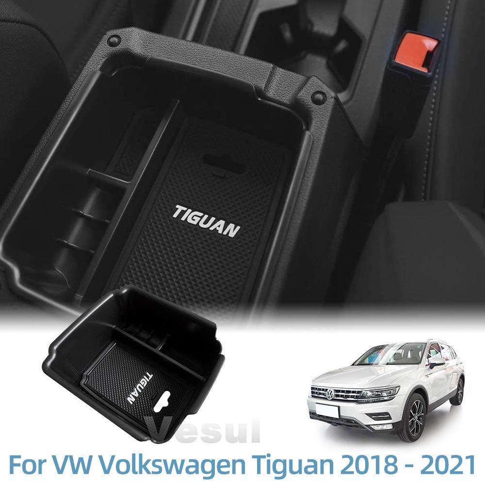 VESUL Center Console Armrest Secondary Storage Box Fit for VW Volkswagen Tiguan 2018-2020 2021 ABS Tray Insert Organizer Glove Pallet - LeoForward Australia