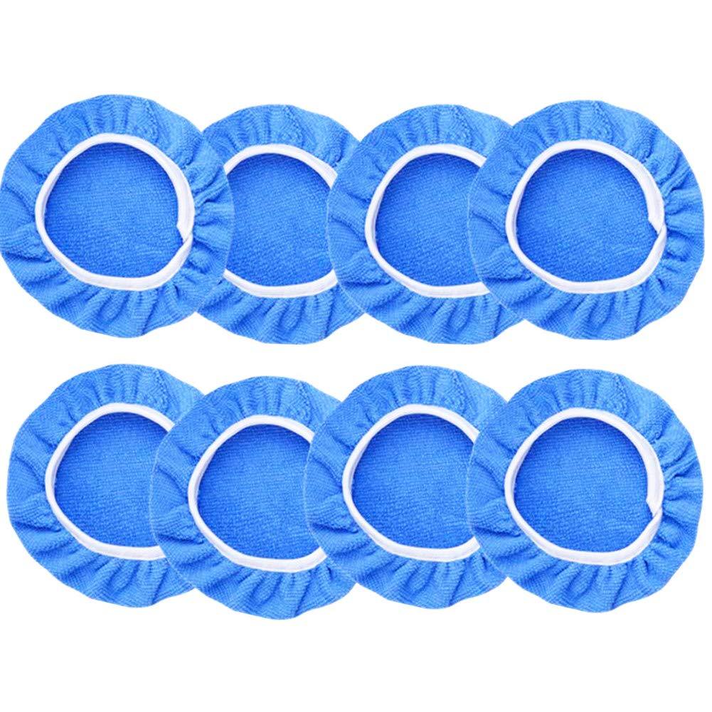  [AUSTRALIA] - KingBra 8Pcs Car Polisher Pad Bonnet (5 to 6 Inches), Soft Microfiber Polishing Bonnet Buffing Pad Cover, Car Waxing Bonnet Waxer Pads for Car Polisher 5 to 6 Inches - 8 Pcs