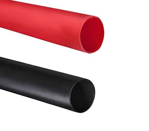 Dual Wall Heat Shrink Tubing 3:1 Ratio Heat Activated Adhesive Glue Lined Marine Shrink Tube Wire Sleeving Wrap Protector Black and Red, 2 Pack, 1.2M/4FT (Dia 9.5mm(0.37”)) Dia 9.5mm(0.37”) - LeoForward Australia