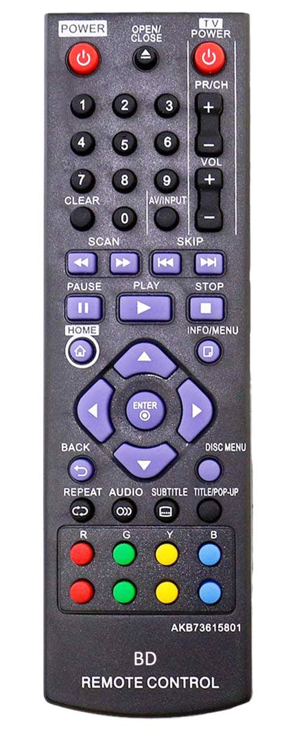 Smartby AKB73615801 Remote Control Compatible with LG Blu-Ray DVD Player BD220 BD630 BP325W BP335WN BP125 BP125N BP135W-N BP200 BP220 BP220N BP320 BP320N BP325 BP325N - LeoForward Australia