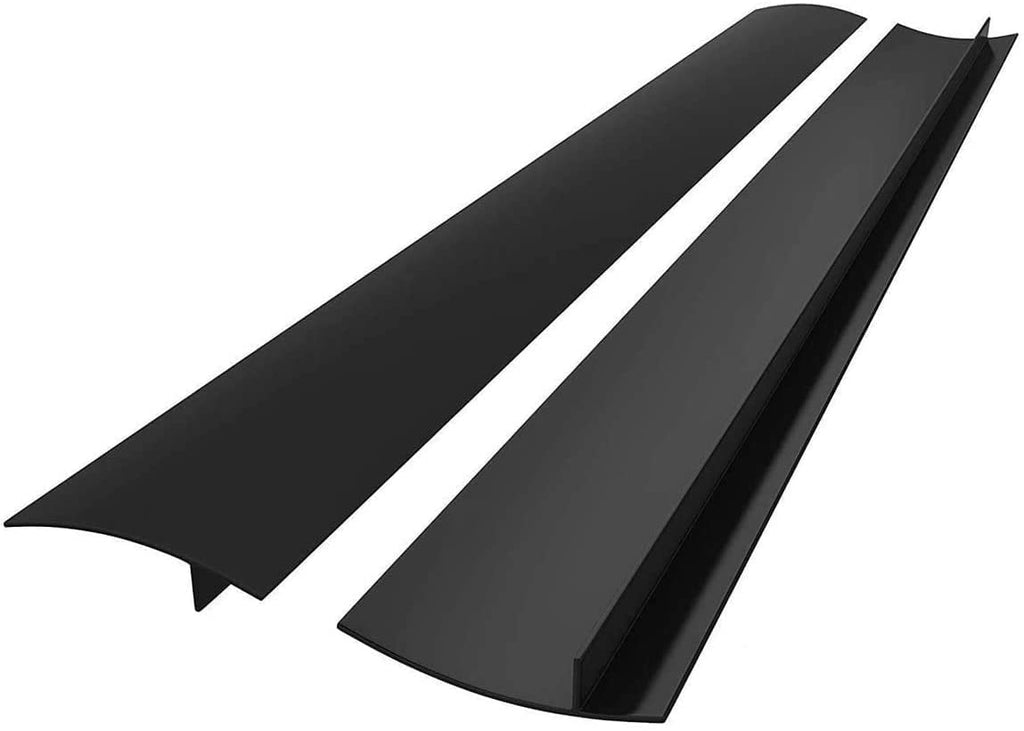  [AUSTRALIA] - Forlivese Kitchen Silicone Stove Cover, Easy Clean Heat Resistant Wide & Long Gap Filler, Seals Spills Between Counter, Stovetop, Oven, Washer & Dryer, Set of 2 (21 Inches, Black） 21 Inches