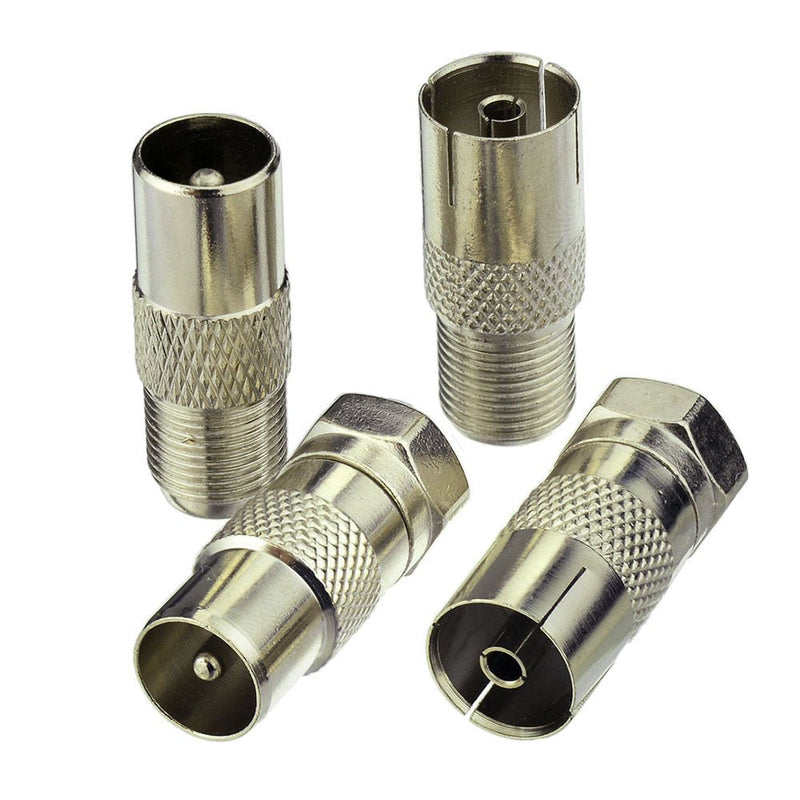  [AUSTRALIA] - Superbat F Female/Male to TV Pal Male/Female RF Coaxial Adapter Connectors Kit 4 Pcs F to tv adapter