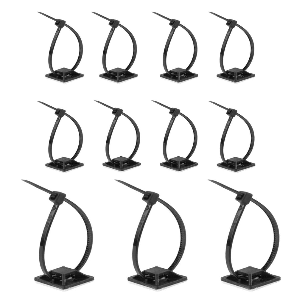  [AUSTRALIA] - Strong-Adhesive-Backed Mounts Cable Tie Mounts Wire Tie Base Holders， Screw-Hole Anchor Point Provides Optimal Strength for long（50pack） 50 Piece Black