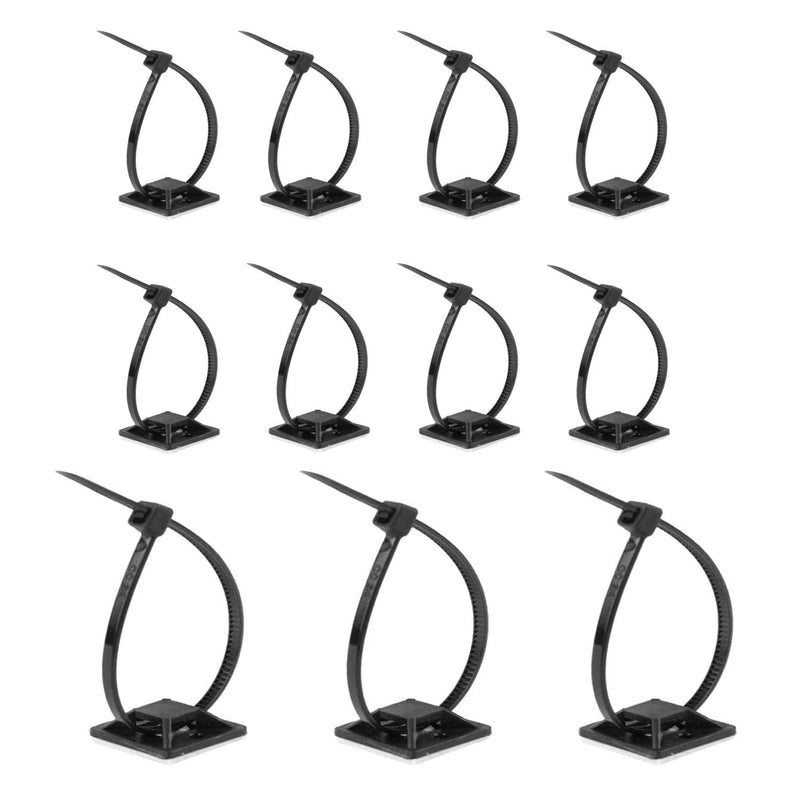  [AUSTRALIA] - Strong-Adhesive-Backed Mounts Cable Tie Mounts Wire Tie Base Holders， Screw-Hole Anchor Point Provides Optimal Strength for long（50pack） 50 Piece Black