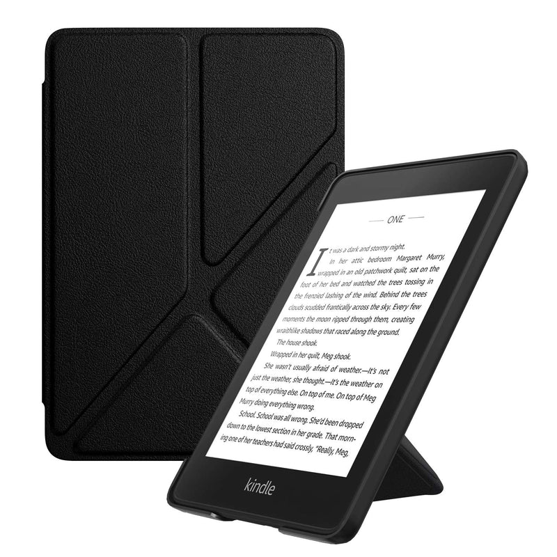  [AUSTRALIA] - MoKo Case Compatible with Kindle Paperwhite (10th Generation, 2018 Releases), Standing Origami Slim Shell Cover with Auto Wake/Sleep for Amazon Kindle Paperwhite 2018 E-Reader - Black A-Black