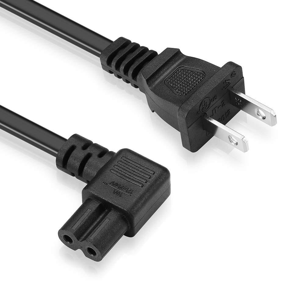 [UL Listed] 3.3FT Right Angle 2 Prong Power Cord Cable Compatible Samsung TCL Sharp Sony Toshiba Insignia TV, Canon PIXMA , HP Envy / OfficeJet Printer - LeoForward Australia