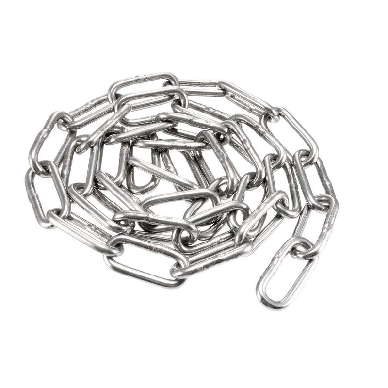  [AUSTRALIA] - uxcell Stainless Steel 304 Hardened Proof Coil Chain 1m Length 4mm Thickness Zinc Plated 1 Meters