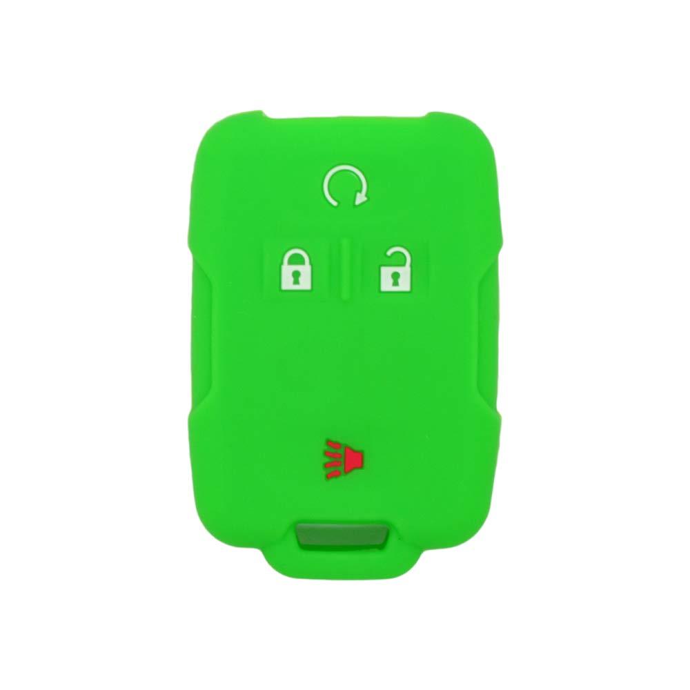  [AUSTRALIA] - SEGADEN Silicone Cover Protector Case Skin Jacket fit for CHEVROLET GMC 4 Button Remote Key Fob CV4616 Light Green