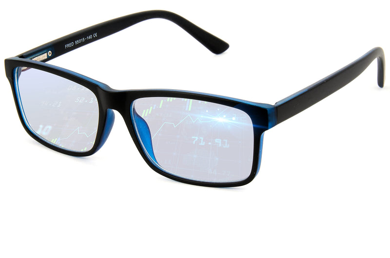 Blue Light Blocking Glasses – Anti-Fatigue Computer Monitor Gaming Glasses Prevent Headaches Gamer Glasses Black/Blue 0.0 x - LeoForward Australia