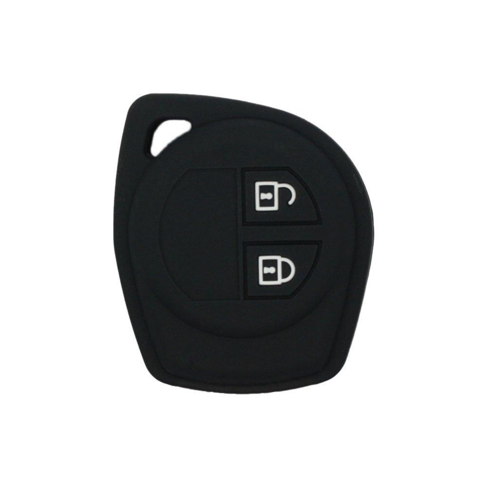  [AUSTRALIA] - SEGADEN Silicone Cover Protector Case Skin Jacket fit for SUZUKI 2 Button Remote Key Fob CV4545 Black