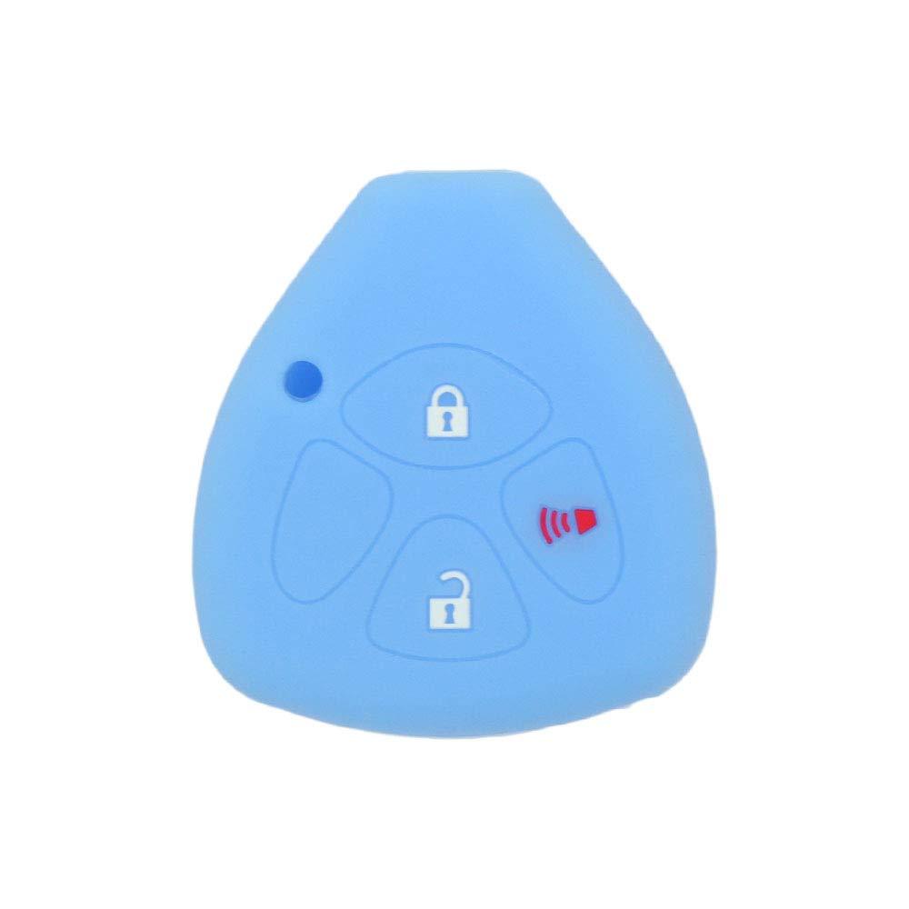  [AUSTRALIA] - SEGADEN Silicone Cover Protector Case Skin Jacket fit for TOYOTA 3 Button Remote Key Fob CV4421 Light Blue