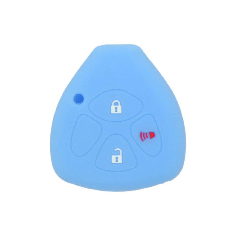  [AUSTRALIA] - SEGADEN Silicone Cover Protector Case Skin Jacket fit for TOYOTA 3 Button Remote Key Fob CV4421 Light Blue