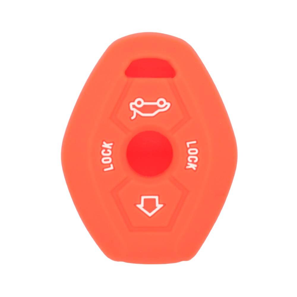  [AUSTRALIA] - SEGADEN Silicone Cover Protector Case Skin Jacket fit for BMW 3 Button Remote Key Fob CV4902 Orange