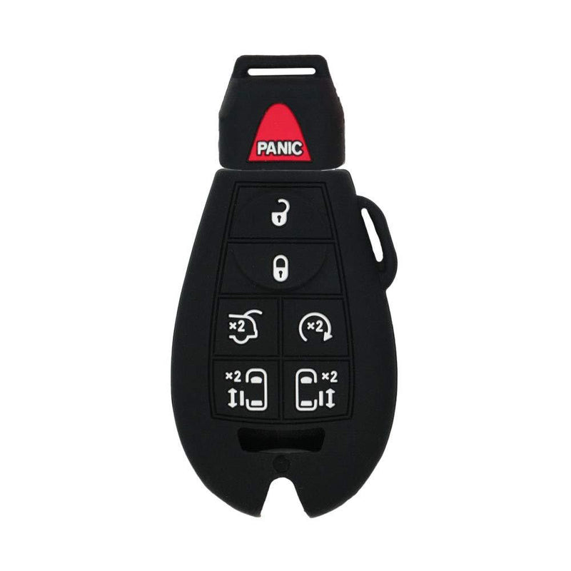  [AUSTRALIA] - SEGADEN Silicone Cover Protector Case Skin Jacket fit for JEEP CHRYSLER DODGE 7 Button Smart Remote Key Fob CV4758 Black