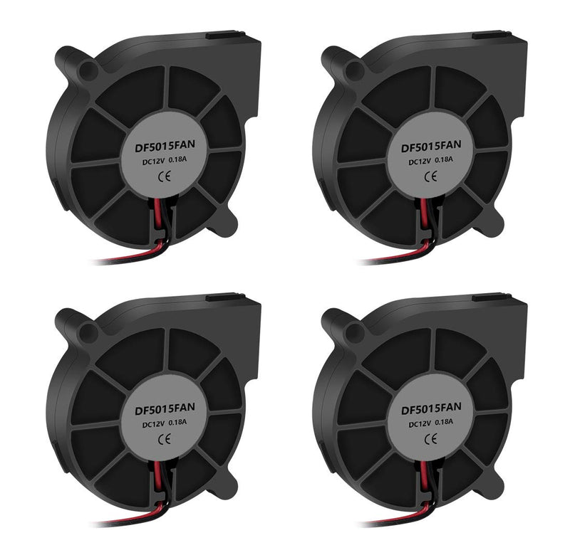  [AUSTRALIA] - 5015 Brushless Cooling Fan 4PCS 3D Printer Blower DC 12V Fans 50x50x15mm Fan for Hotend Extruder Heat Sinks with 2 Pin Terminal and Other Small Appliances Series Repair Replacement(12V 0.18A) 12V(5015)