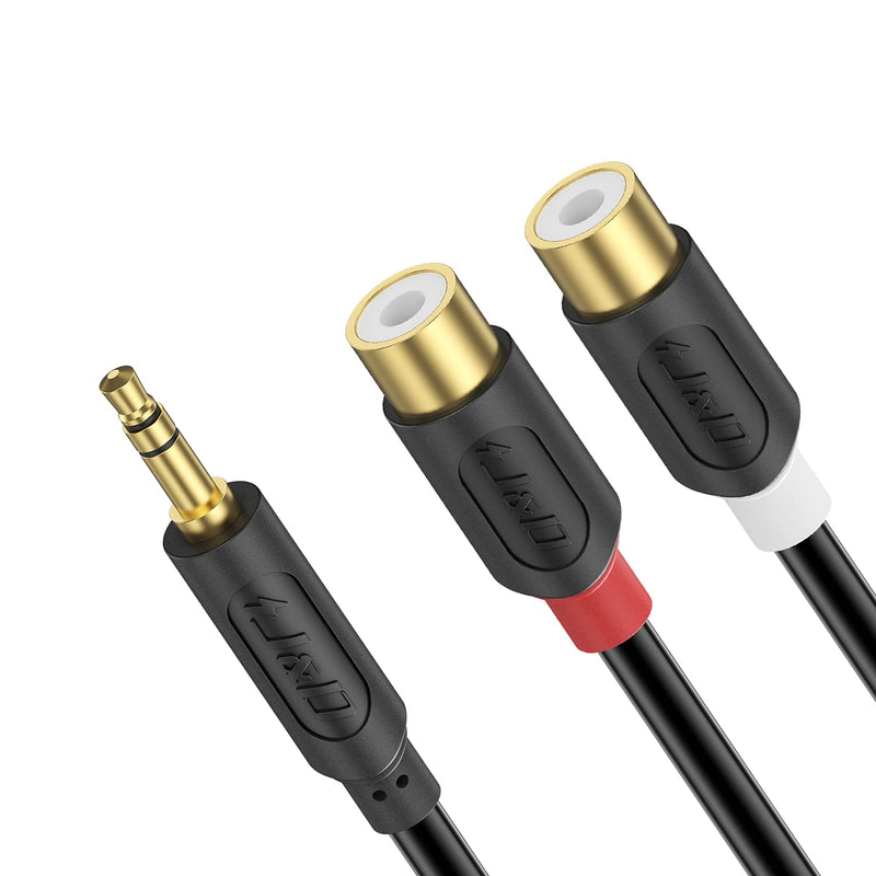 J&D 3.5 mm to 2 RCA Cable, Gold Plated Audiowave Series 3.5mm Male to 2RCA Female Stereo Audio Adapter Y Splitter RCA Cable, 3 Feet - LeoForward Australia